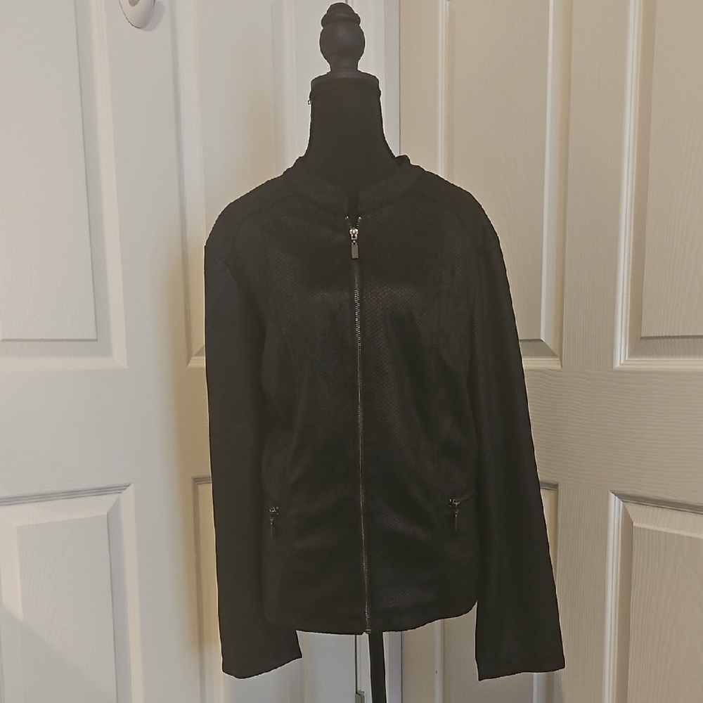 Alfani Women's Sleek Black Bomber Jacket